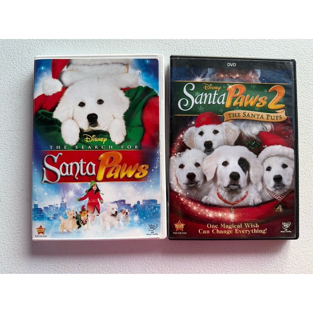 Disney The Search for Santa Paws & Santa Paws 2: The Santa Pups DVD Combo Lot.